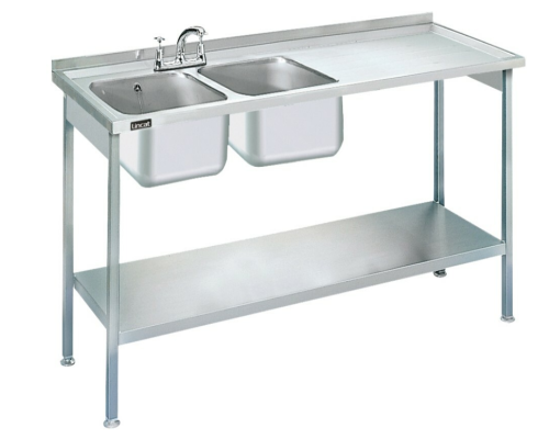 Lincat Built-in Sink Unit - Double Sink - Right-Hand Drainer - W 1500 mm - L884 R/H